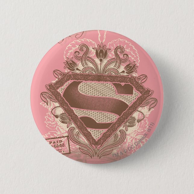 Badge Rond 5 Cm Supergirl Metropolis Ballet rose (Devant)