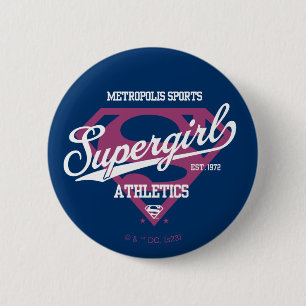 Badge Rond 5 Cm Supergirl Metropolis Sports Athletics Graphic