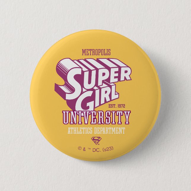 Badge Rond 5 Cm Supergirl Metropolis University Athletics Départem (Devant)