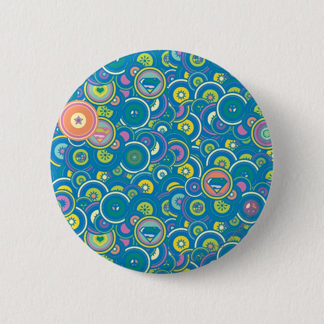 Badge Rond 5 Cm Supergirl Motif bleu cercle (Devant)