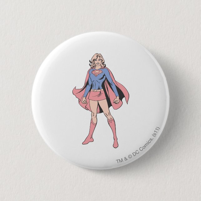 Badge Rond 5 Cm Supergirl Pose 3 (Devant)