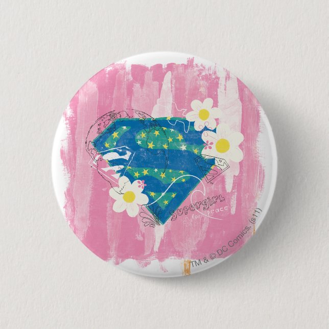 Badge Rond 5 Cm Supergirl pour Peace Pink (Devant)