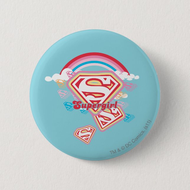 Badge Rond 5 Cm Supergirl Rainbow (Devant)