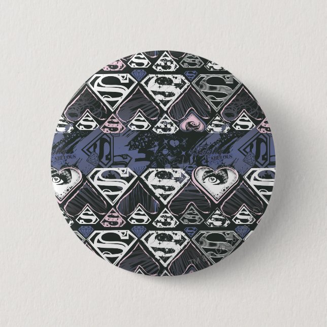 Badge Rond 5 Cm Supergirl Répéter S Motif (Devant)