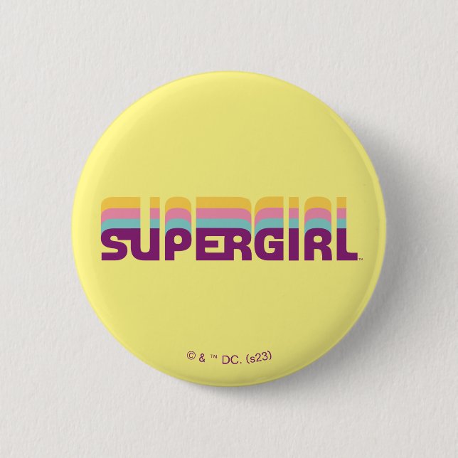 Badge Rond 5 Cm Supergirl Retro Colorshift Graphic (Devant)