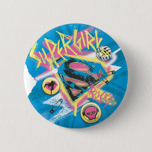 Badge Rond 5 Cm Supergirl Rocks