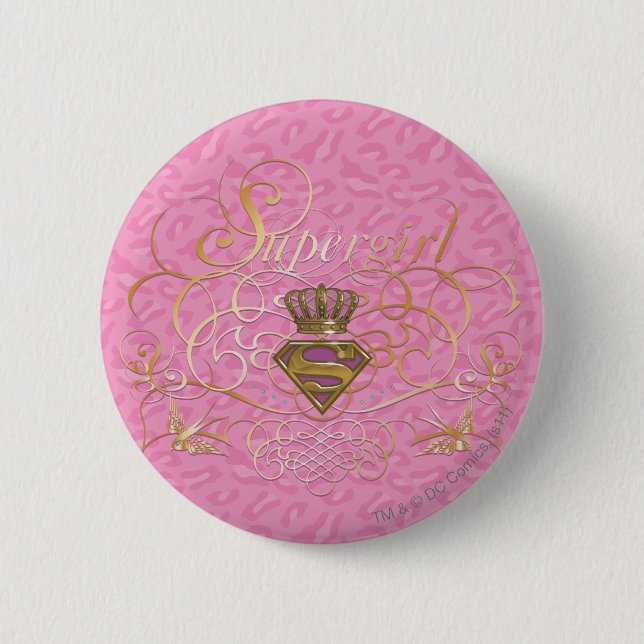 Badge Rond 5 Cm Supergirl rose (Devant)