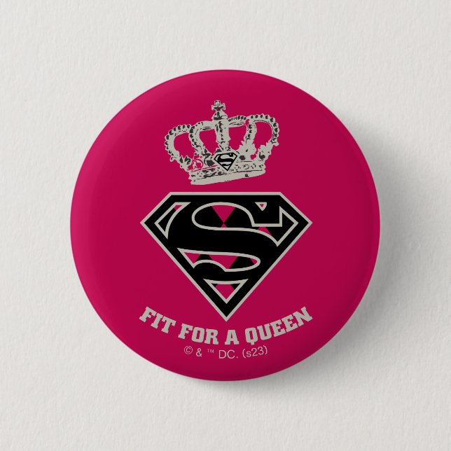 Badge Rond 5 Cm Supergirl S-Shield "Adapté Pour Une Reine" (Devant)