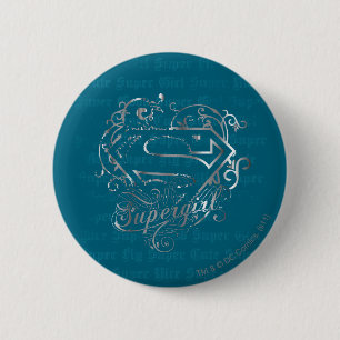 Badge Rond 5 Cm Supergirl Super Fly Super Cute