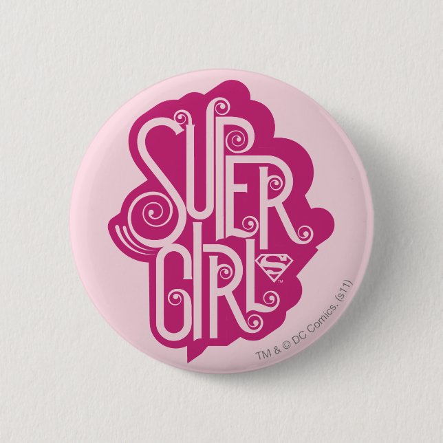 Badge Rond 5 Cm Supergirl Swirl 1 (Devant)