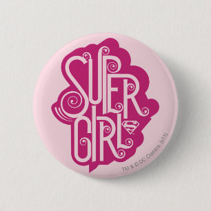 Badge Rond 5 Cm Supergirl Swirl 1