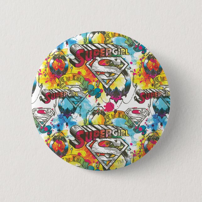 Badge Rond 5 Cm Supergirl The Lux Pattern (Devant)