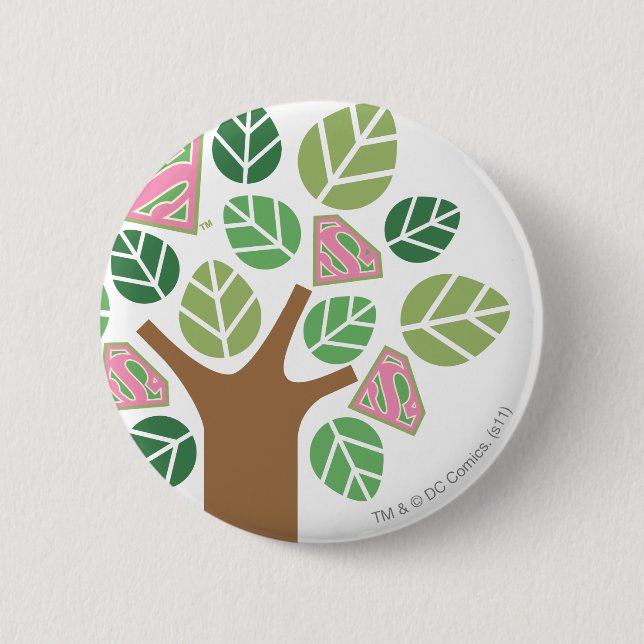 Badge Rond 5 Cm Supergirl Tout arbre naturel (Devant)