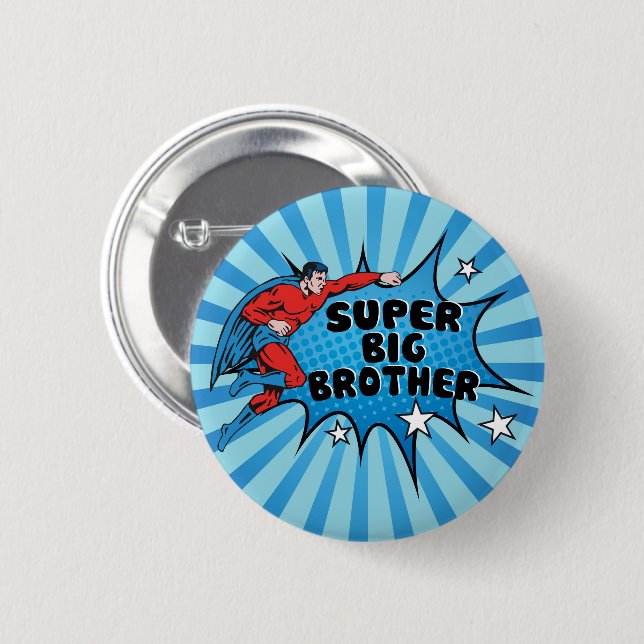 Badge Rond 5 Cm Superhero Devenir un Big Brother (Devant & derrière)