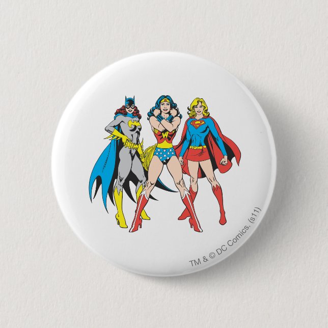 Badge Rond 5 Cm Superheroines Pose (Devant)