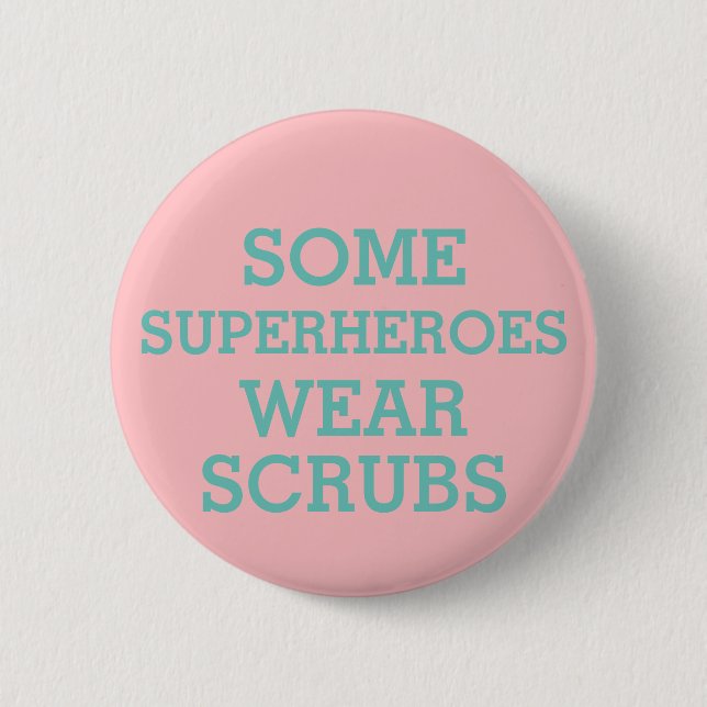 Badge Rond 5 Cm Superhéros dans le bouton Scrubs (Devant)