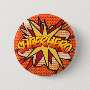 Badge Rond 5 Cm SUPERHÉROS de l'art pop de la bande dessinée