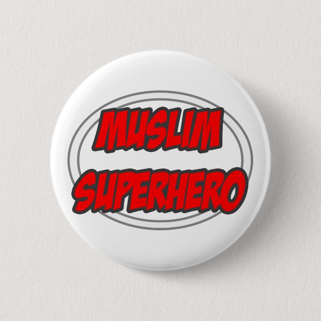 Badge Rond 5 Cm Superhéros musulman (Devant)