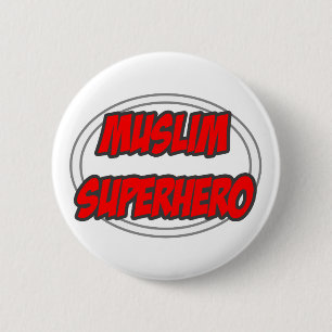 Badge Rond 5 Cm Superhéros musulman