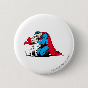Badge Rond 5 Cm Superman and Krypto