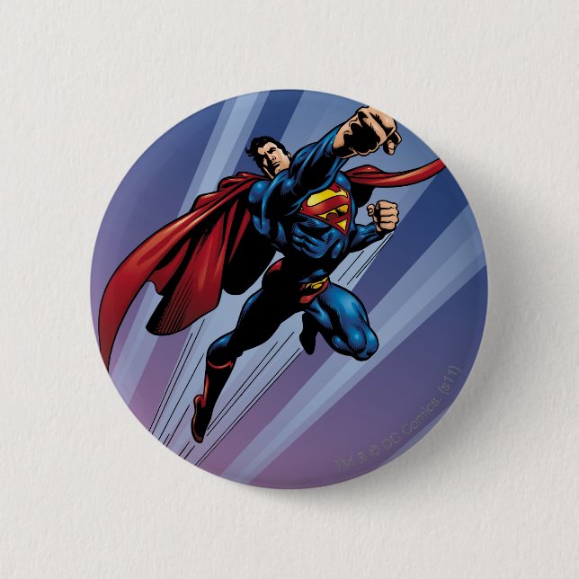 Badge Rond 5 Cm Superman avec stries légères (Devant)