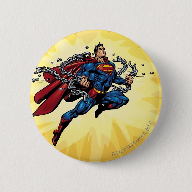 Badge Rond 5 Cm Superman breaks chains (Devant)