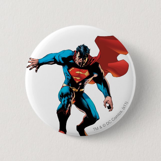 Badge Rond 5 Cm Superman dans l'ombre (Devant)