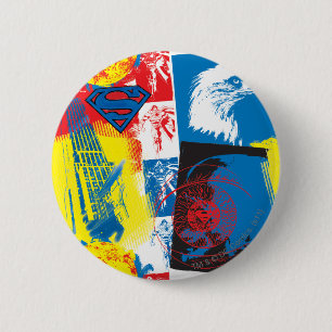 Badge Rond 5 Cm Superman Eagle Collage