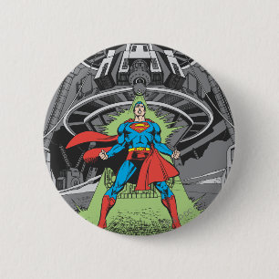 Badge Rond 5 Cm Superman exposé à la kryptonite