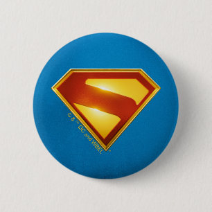Badge Rond 5 Cm Superman Golden S Shield brillance