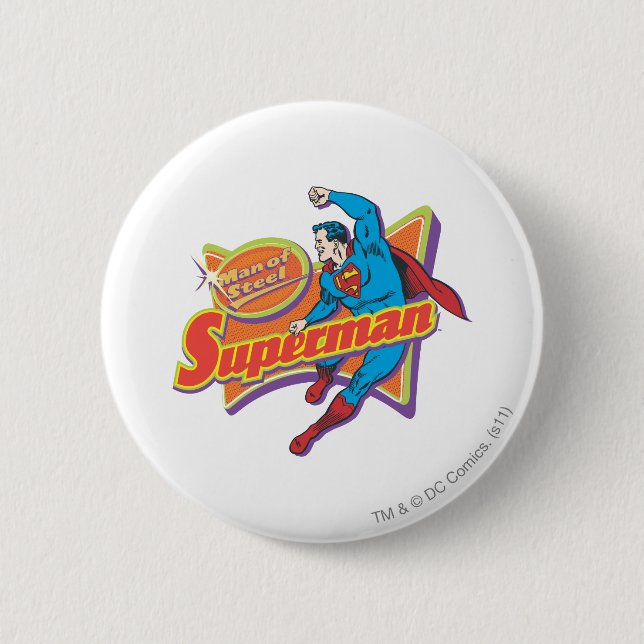 Badge Rond 5 Cm Superman - Homme d'acier (Devant)