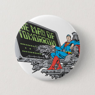 Badge Rond 5 Cm Superman - L'Homme De Demain