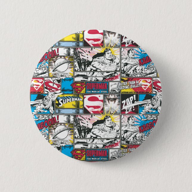 Badge Rond 5 Cm Superman Logo Motif 2 (Devant)