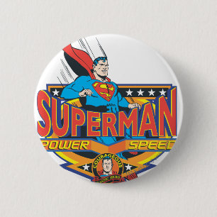 Badge Rond 5 Cm Superman - Puissance, vitesse