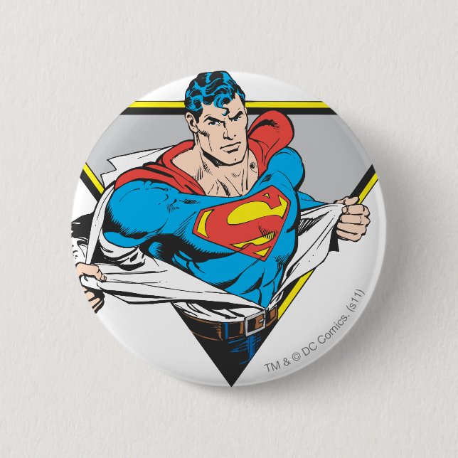 Badge Rond 5 Cm Superman révélé (Devant)