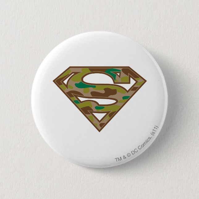 Badge Rond 5 Cm Superman S-Shield | Logo Camouflage (Devant)