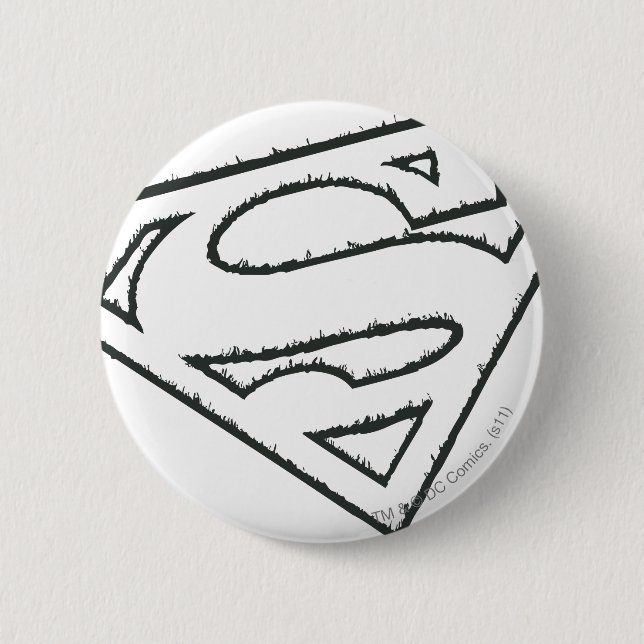 Badge Rond 5 Cm Superman S-Shield | Logo de Grunge Sideways (Devant)