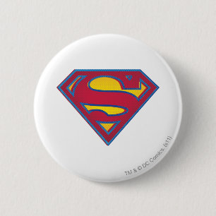 Badge Rond 5 Cm Superman S-Shield   Logo de points