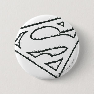 Badge Rond 5 Cm Superman S-Shield  Logo de Sideways Grunge