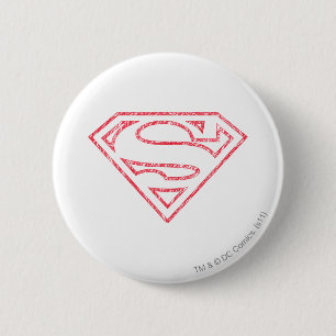 Badge Rond 5 Cm Superman S-Shield  Logo Plan rouge
