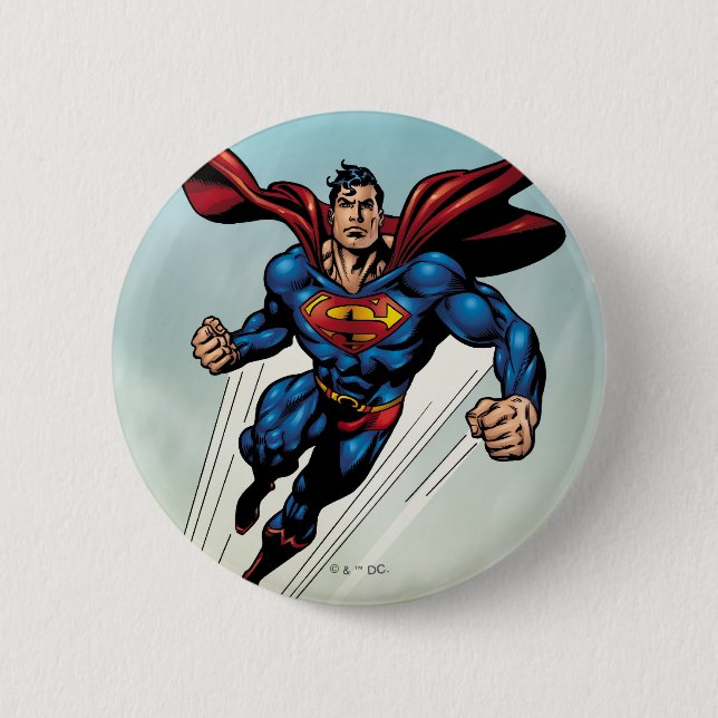 Badge Rond 5 Cm Superman saute vers le haut (Devant)