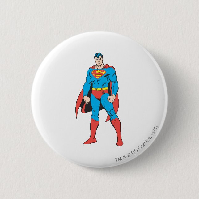 Badge Rond 5 Cm Superman Standing (Devant)