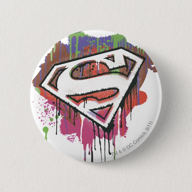 Badge Rond 5 Cm Superman Stylisé | Logo de l'innocence tordue (Devant)