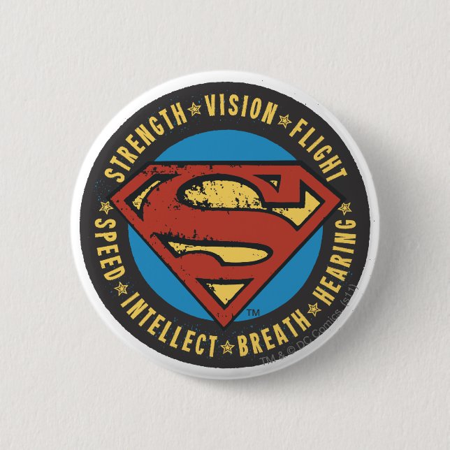 Badge Rond 5 Cm Superman Stylisé | Logo de vol Vision Force (Devant)