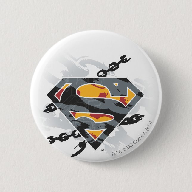 Badge Rond 5 Cm Superman Stylisé | Logo des chaînes (Devant)