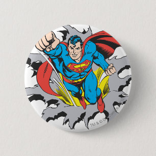 Badge Rond 5 Cm Superman Tears Thru