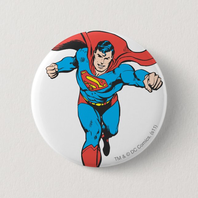 Badge Rond 5 Cm Superman tourne en avant 2 (Devant)