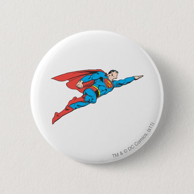 Badge Rond 5 Cm Superman volant à droite (Devant)