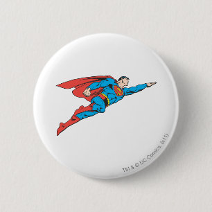 Badge Rond 5 Cm Superman volant à droite