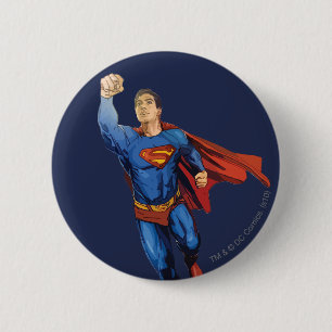 Badge Rond 5 Cm Superman volant à gauche